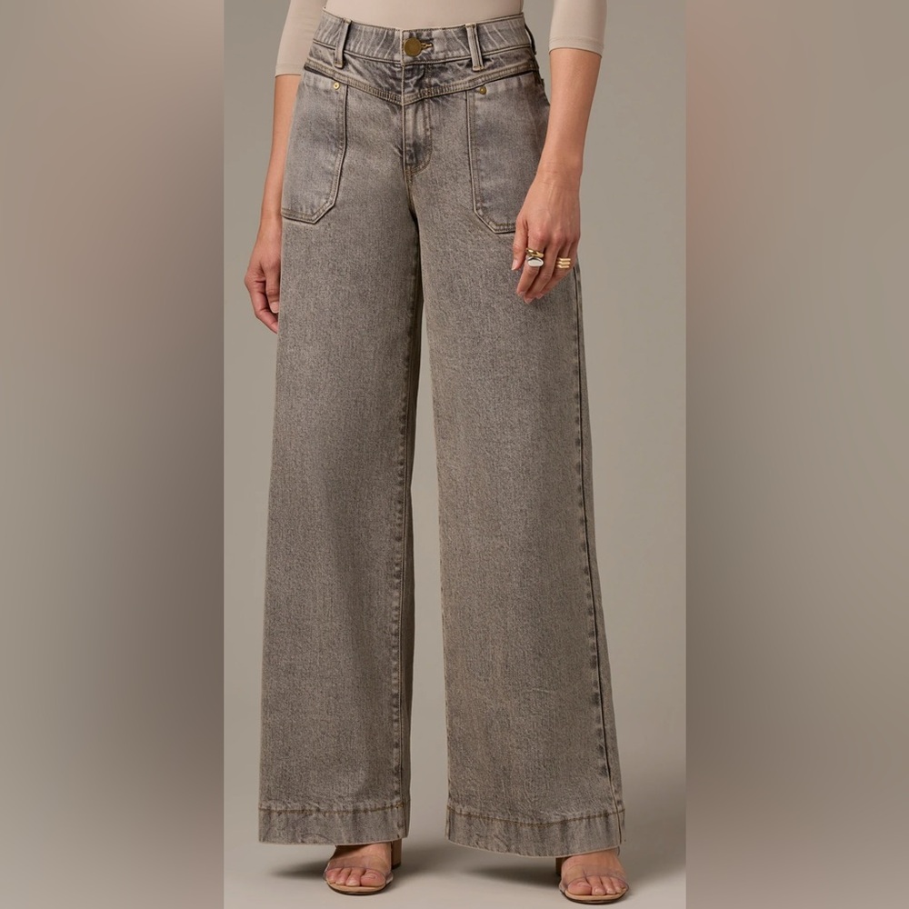 Wit & Wisdom HIGH RISE WIDE LEG JEANS, Brown Wash